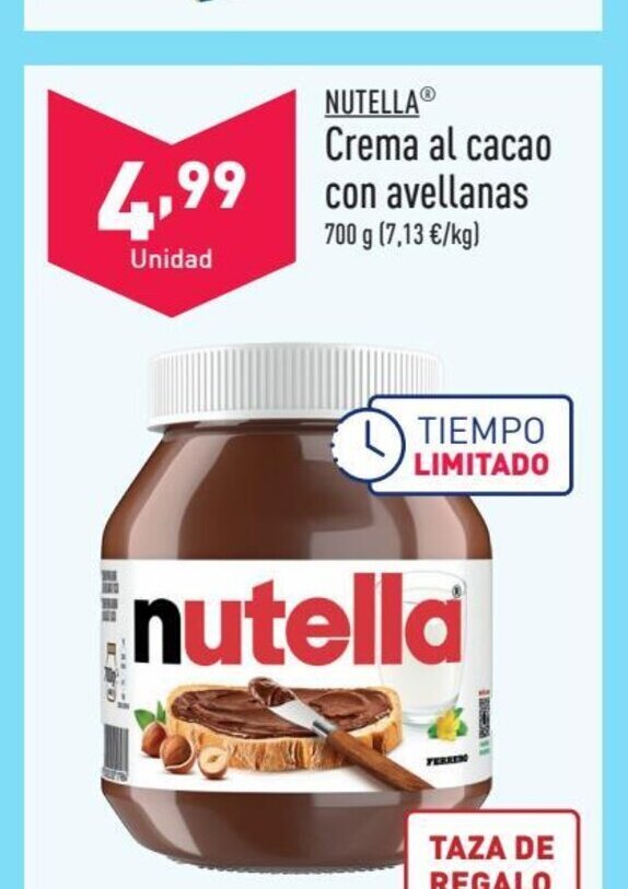ALDI NUTELLAⓇ Crema al cacao con avellanas oferta