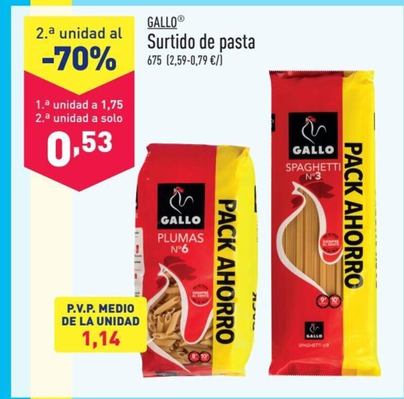 ALDI GALLOⓇ Surtido de pasta oferta