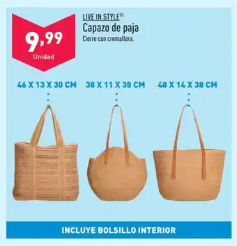 ALDI LIVE IN STYLEⓇ Capazo de paja oferta