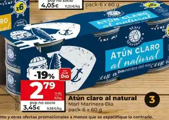 Dia Atún claro al natural pack 6 x 60g oferta