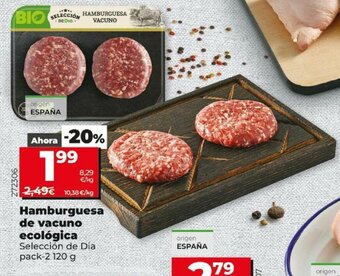 Dia Hamburguesa de vacuno ecológica pack - 2 120g oferta