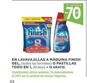Supercor En Lavavajillas A Máquina Finish Gel O Pastillas Todo En1 oferta