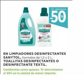 Supercor En Limpiadores Desinfectantes Sanytol, Toallitas Desinfectantes O Desinfectantes Textil oferta