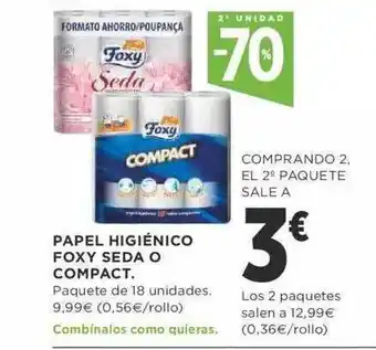 Supercor Papel Higiénico Foxy Seda O Compact oferta