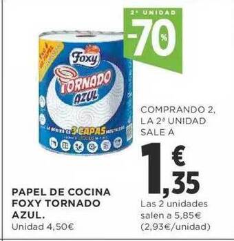 Supercor Papel De Cocina Foxy Tornado Azul oferta