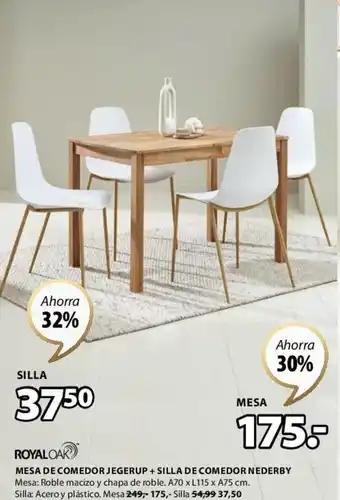 JYSK MESA DE COMEDOR JEGERUP + SILLA DE COMEDOR NEDERBY oferta