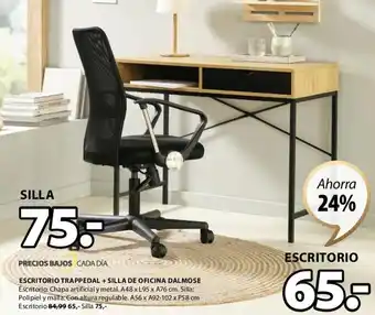 JYSK ESCRITORIO TRAPPEDAL + SILLA DE OFICINA DALMOSE oferta
