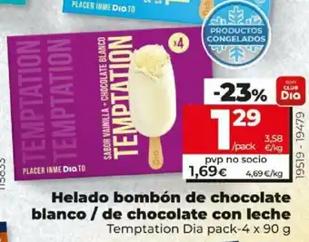 Dia Temptation Dia Helado bombón de chocolate blanco/ de chocolate con leche pack - 4 x 90 g oferta