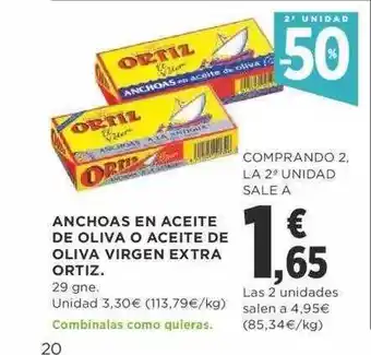 Supercor Anchoas En Aceite De Oliva O Aceite De Oliva Virgen Extra Ortiz oferta