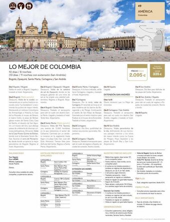 Tui Travel PLC Lo mejor de colombia 10 días / 8 noches (13 días / 11 noches con extensión san andrés) bogotá, zipaquirá, santa marta, car oferta