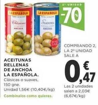 Supercor La Española Aceitunas Rellenas De Anchoa 150gne. oferta