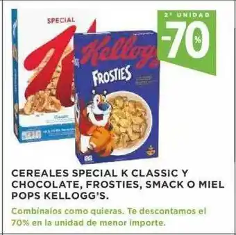 Supercor Kellogg's Cereales Special K Classic Y Chocolate, Frosties, Smack O Miel Pops oferta