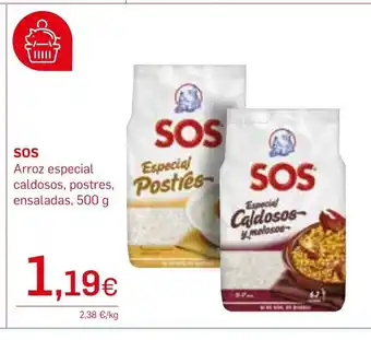 Supermercados Plaza SOS Arroz especial caldosos, postres, ensaladas, 500 g oferta