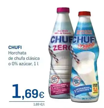 Supermercados Plaza CHUFI Horchata de chufa clásica o 0% azúcar, 1 L oferta