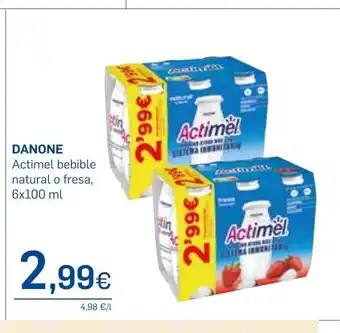 Supermercados Plaza DANONE Actimel bebible natural o fresa, 6x100 ml oferta