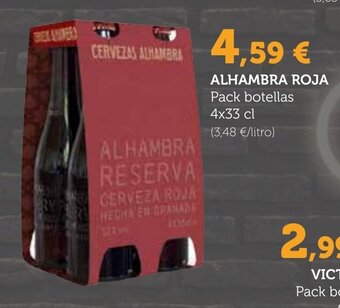 Supermercados Plaza ALHAMBRA ROJA Pack botellas 4x33 cl oferta