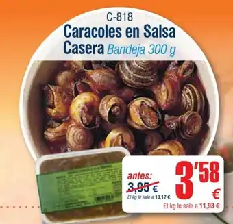 Abordo Caracoles en Salsa Casera oferta