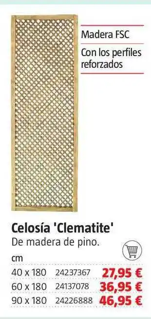 Celosía 'clematite' 40 x 180cm