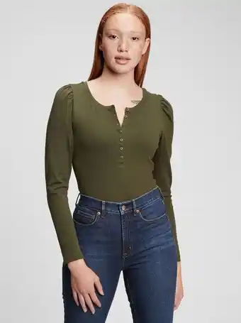 GAP Mujer | camiseta de manga larga modern henley oferta