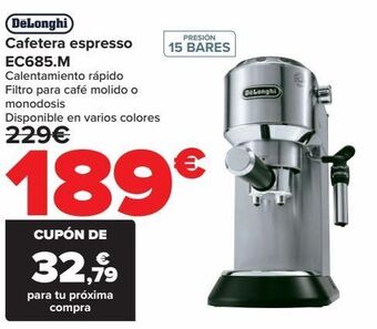 Carrefour Delonghi cafetera espresso ec685.m oferta
