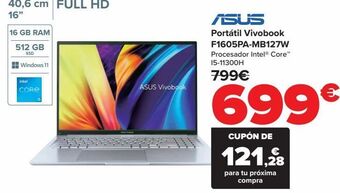 Carrefour Asus portátil vivobook f1605pa-mb127w oferta