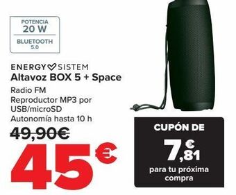 Carrefour Energy sistem altavoz box 5 + space oferta