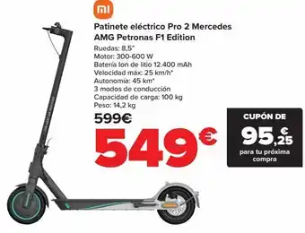 Carrefour Patinete eléctrico pro 2 mercedes amg petronas f1 edition oferta