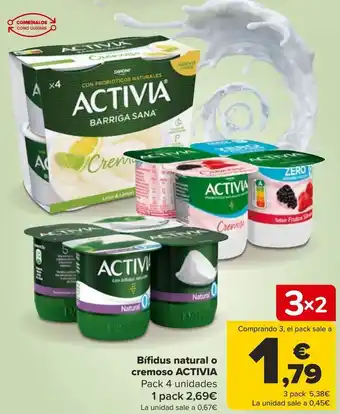 Carrefour Bífidus natural o cremoso activia oferta