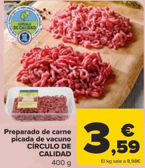 Carrefour Preparado de carne picada de vacuno círculo de calidad oferta