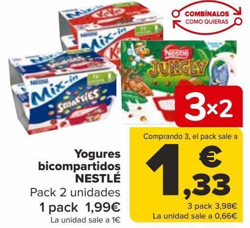 Carrefour Yogures bicompartidos nestle oferta