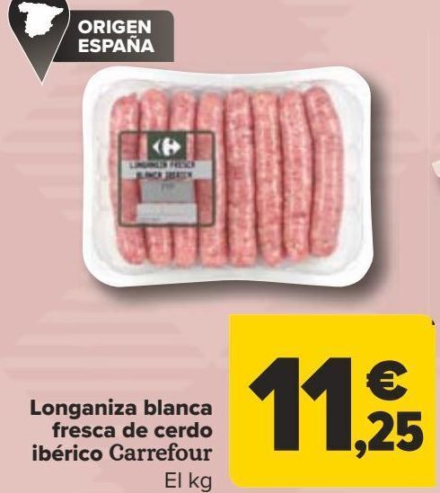 Carrefour Longaniza blanca fresca de cerdo ibérico carrefour oferta