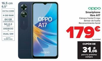 Carrefour Oppo smartphone libre a17 oferta