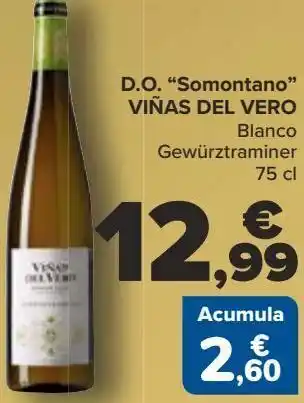 Carrefour D.o. ''somontano'' viñas del vero blanco gewürztraminer oferta