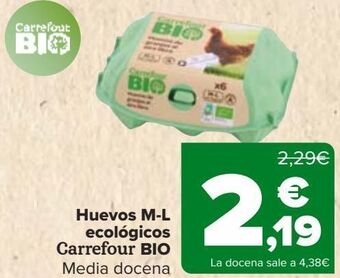 Carrefour Huevos m-l ecológicos carrefour bio oferta