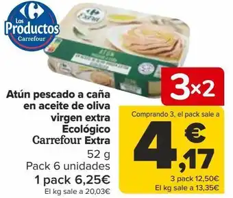 Carrefour Atún pescado a caña en aceite de oliva virgen extra ecológico carrefour extra oferta