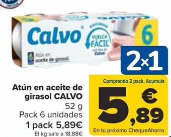 Carrefour Atún en aceite de girasol calvo oferta