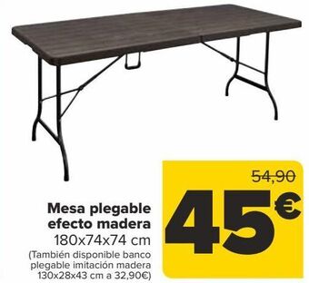 Carrefour Mesa plegable efecto madera oferta