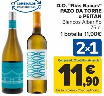 Carrefour D.o. ''rías baixas'' pazo da torre o peitan blanco albariño oferta