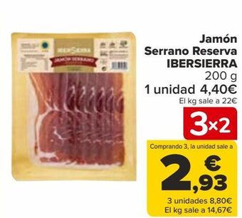 Carrefour Jamón serrano reserva ibersierra oferta