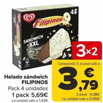 Carrefour Helado sándwich filipinos oferta