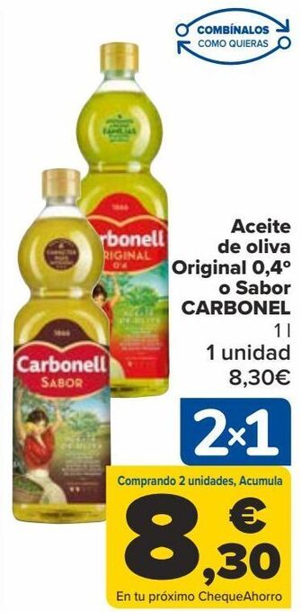 Carrefour Aceite de oliva original 0,4º o sabor carbonell oferta