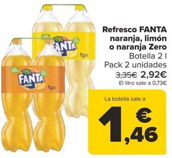 Carrefour Refresco fanta naranja, limón o naranja zero oferta