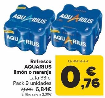 Carrefour Refresco aquarius limón o naranja oferta