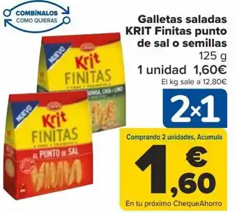 Carrefour Galletas saladas krit finitas punto de sal o semillas oferta