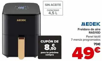 Carrefour Freidora de aire ra510d medek oferta