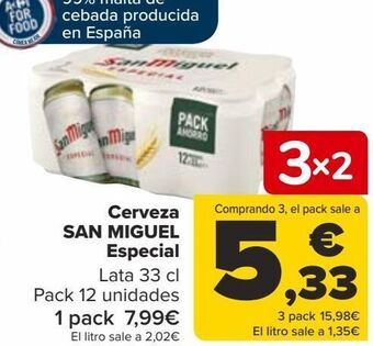 Carrefour Cerveza san miguel especial oferta