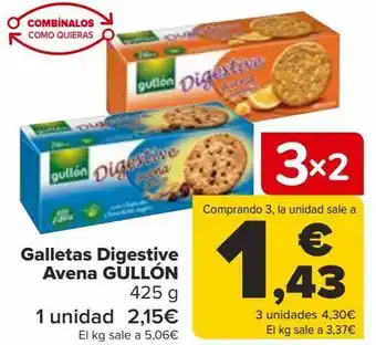 Carrefour Galletas digestive avena gullón oferta