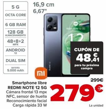 Carrefour Smartphone libre redmi note 12 5g oferta