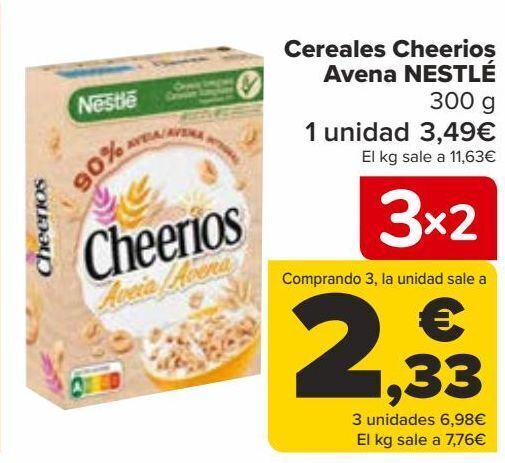 Carrefour Cereales cheerios avena nestlé oferta