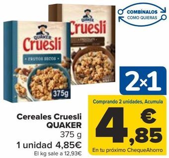 Carrefour Cereales cruesli quaker oferta